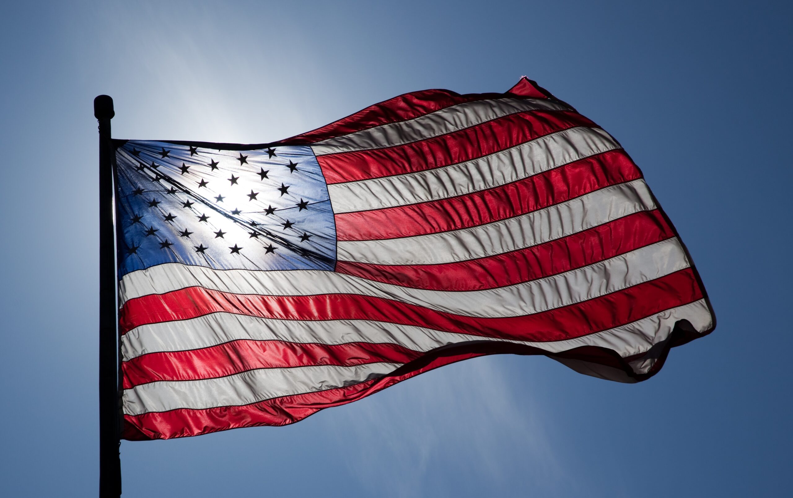 us flag backlit